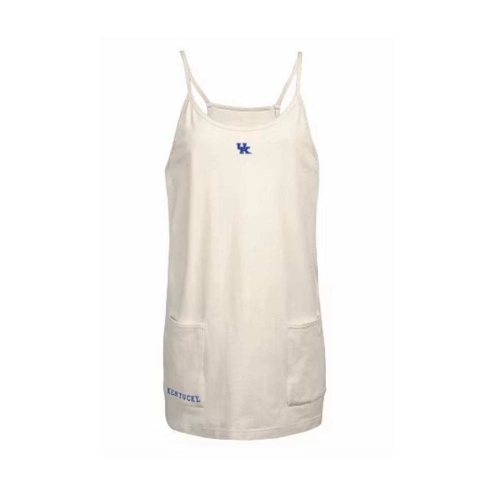 Threads 91 Kentucky Wildcats Women Cream Spaghetti Strap Pocket Romper Dress L